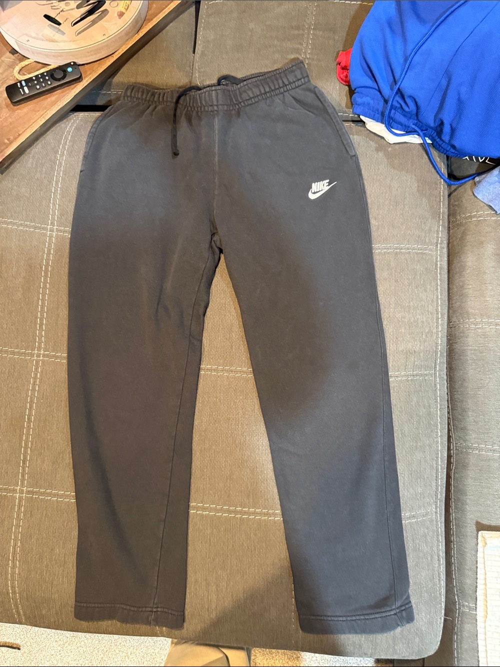 Nike Black Sweatpants with White Swoosh, Medium